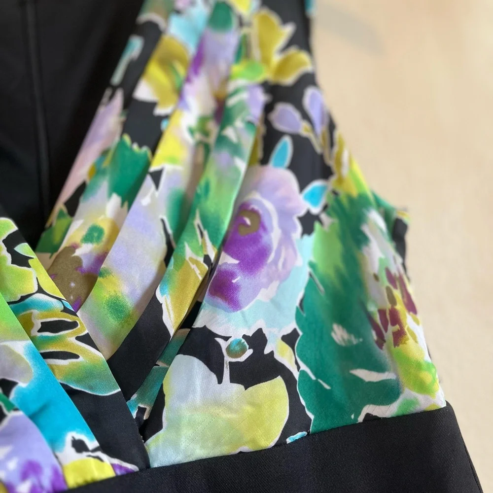 Alyx black draped colorful chest 50’s dress - Picture 5 of 10